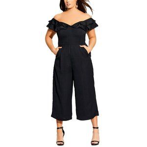 City Chic Off-The-Shoulder Renata Jumpsuit Pants